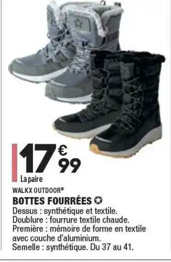 ALDI Bottes Fourrées Walkx Outdoor offre