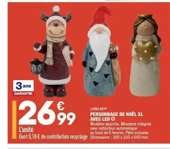 ALDI Personnage De Noël Xl Avec Led Living Art offre