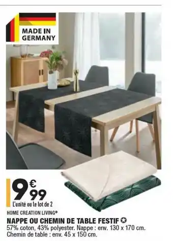 ALDI Nappe Ou Chemin De Table Festif Home Creation Living offre