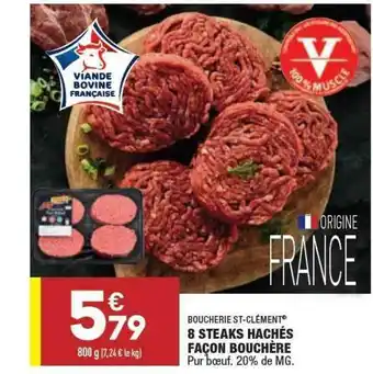 ALDI 8 Steaks Hachés Façon Bouchère Boucherie St-clément offre