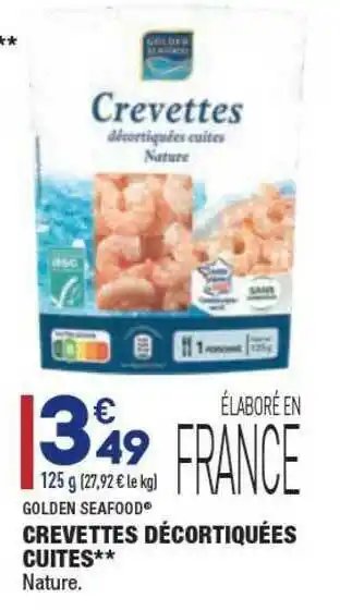 ALDI Crevettes Décortiquées Cuites Golden Seafood offre