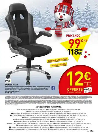 Hyperburo Fauteuil Racer Mti offre