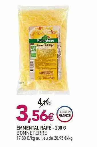 Emmental Râpé Bonneterre - 200 G