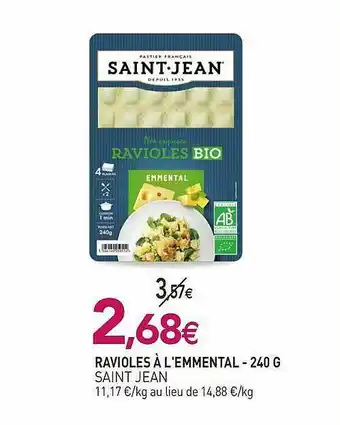 naturéO Ravioles à L'emmental Saint Jean - 240 G offre