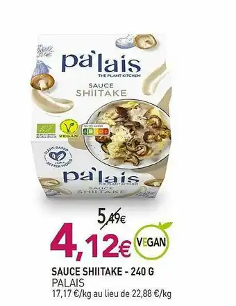 naturéO Sauce Shiitake Palais - 240 G offre