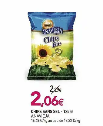 naturéO Chips Sans Sel - 125 G Anavieja offre