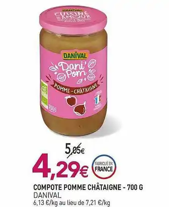 naturéO Compote Pomme Châtaigne Danival - 700 G offre