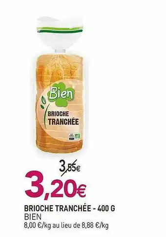 naturéO Brioche Tranchée Bien - 400 G offre
