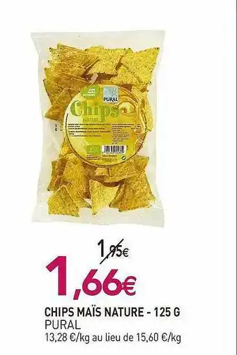 naturéO Chips Maïs Nature Pural - 125 G offre