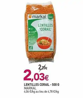 naturéO Lentilles Corail Markal - 500 G offre
