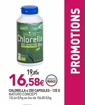 naturéO Chlorella X250 Capsules Naturo Concept - 125 G offre