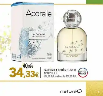 naturéO Parfum La Bohème Acorelle - 50 Ml offre
