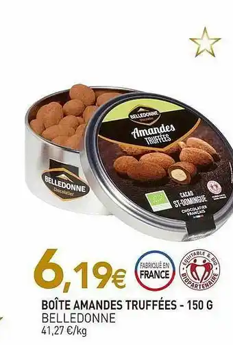 naturéO Boîte Amandes Truffées Belledonne - 150 G offre