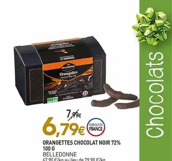 Orangettes Chocolat Noir 72% Belledonne 100 G