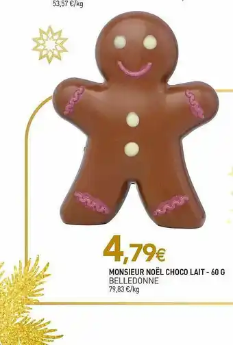 naturéO Monsieur Noël Choco Lait Belledonne - 60 G offre