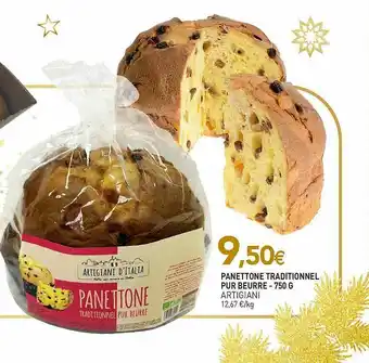 naturéO Panettone Traditionnel Pur Beurre Artigiani - 750 G offre