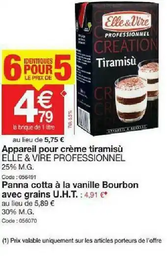 Promocash Appareil Pour Crème Tiramisù Elle & Vire Professionnel offre