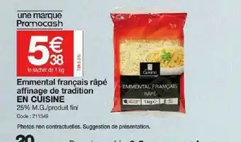 Emmental Français Râpé Affinage De Tradition En Cuisine