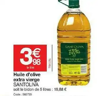 Promocash Huile D'olive Extra Vierge Santoliva offre