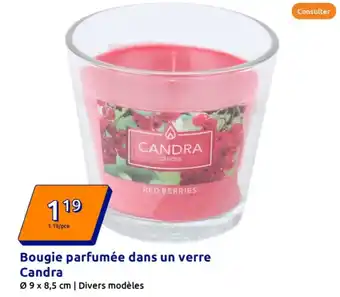 Action Bougie parfumée dans un verre Candra offre