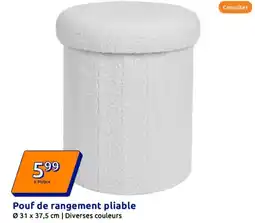 Action Pouf de rangement pliable offre