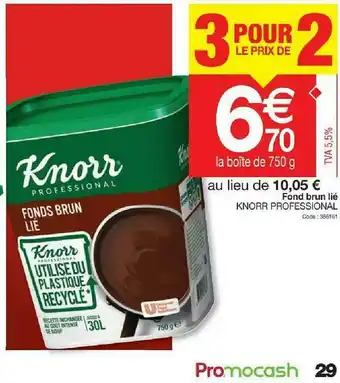 Promocash Fond Brun Lié Knorr Professional offre