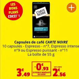 Coccimarket CARTE NOIRE Capsules de café offre