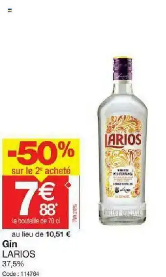 Promocash Gin Larios offre