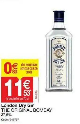 Promocash London Dry Gin The Original Bombay offre