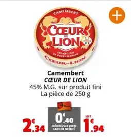 Coccimarket CŒUR DE LION Camembert offre