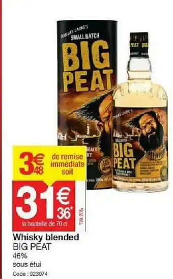 Promocash Whisky Blended Big Peat offre