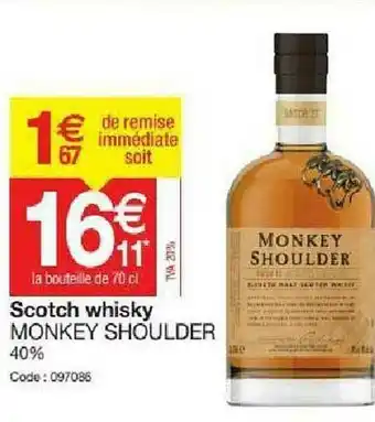 Promocash Scotch Whisky Monkey Shoulder offre
