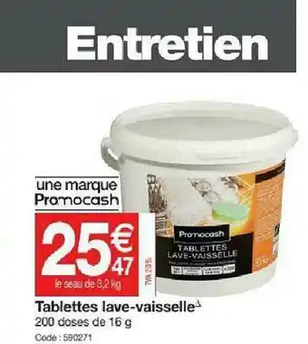 Promocash Tablettes Lave-vaisselle offre