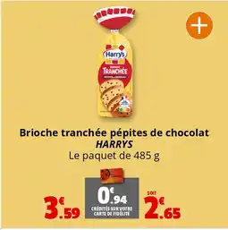 Coccimarket HARRYS Brioche tranchée pépites de chocolat offre