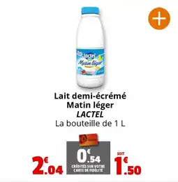 Coccimarket LACTEL Lait demi-écrémé Matin léger offre