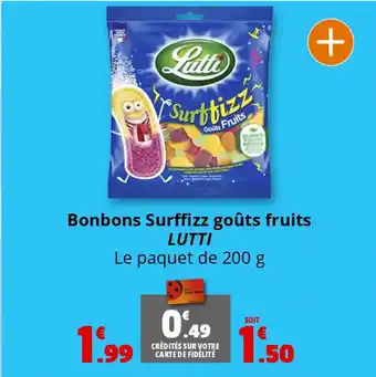 Coccimarket LUTTI Bonbons Surffizz goûts fruits offre