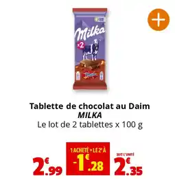 Coccimarket MILKA Tablette de chocolat au Daim offre