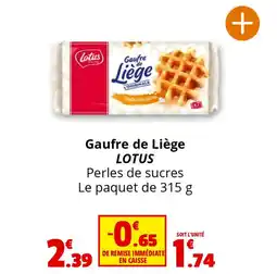 Coccimarket LOTUS Gaufre de Liège offre