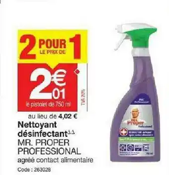 Promocash Nettoyant Désinfectant Mr. Proper Professional offre