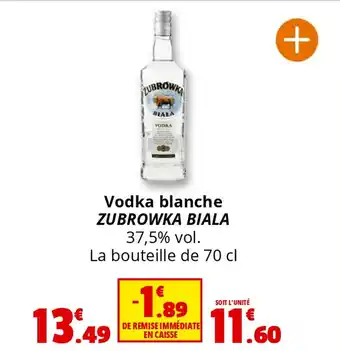 Coccimarket ZUBROWKA BIALA Vodka blanche offre