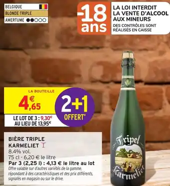 Intermarché Express KARMELIET Bière triple offre