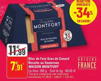 G20 Bloc de foie gras de canard recette au sauternes offre