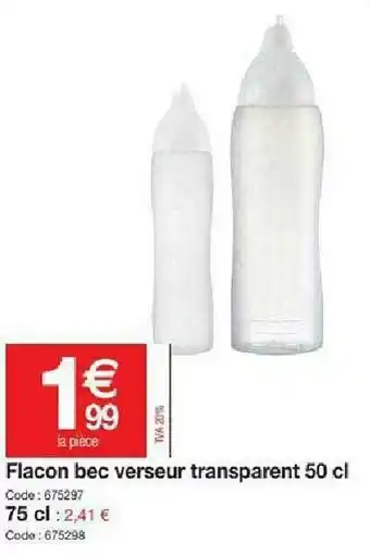 Flacon Bec Verseur Transparent 50 Cl