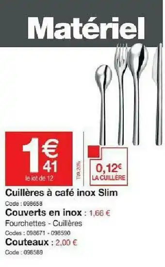 Promocash Cuillères à Café Inox Slim, Couverts En Inox, Couteaux offre