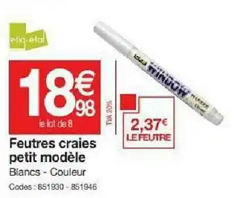 Promocash Feutres Craies Petit Modèle offre