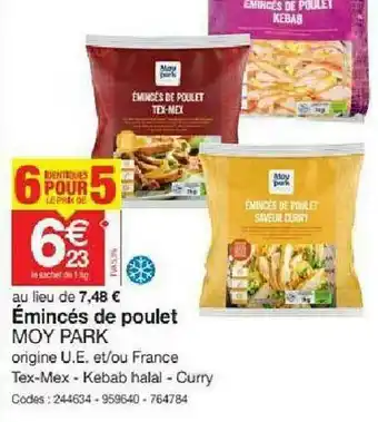 Promocash émincés De Poulet Moy Park offre