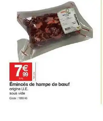 Promocash émincés De Hampe De Boeuf offre