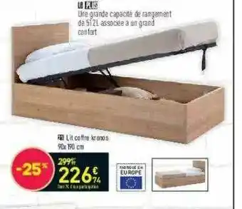 Conforama Lit Coffre Kronos 90 X 190 Cm offre