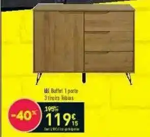 Conforama Buffet 1 Porte 3 Tiroirs Tobias offre