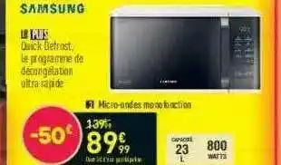 Conforama Micro-ondes Monofonction Samsung offre